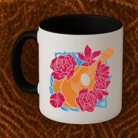 Floral Guitar Music Coffee Mug thumb 2