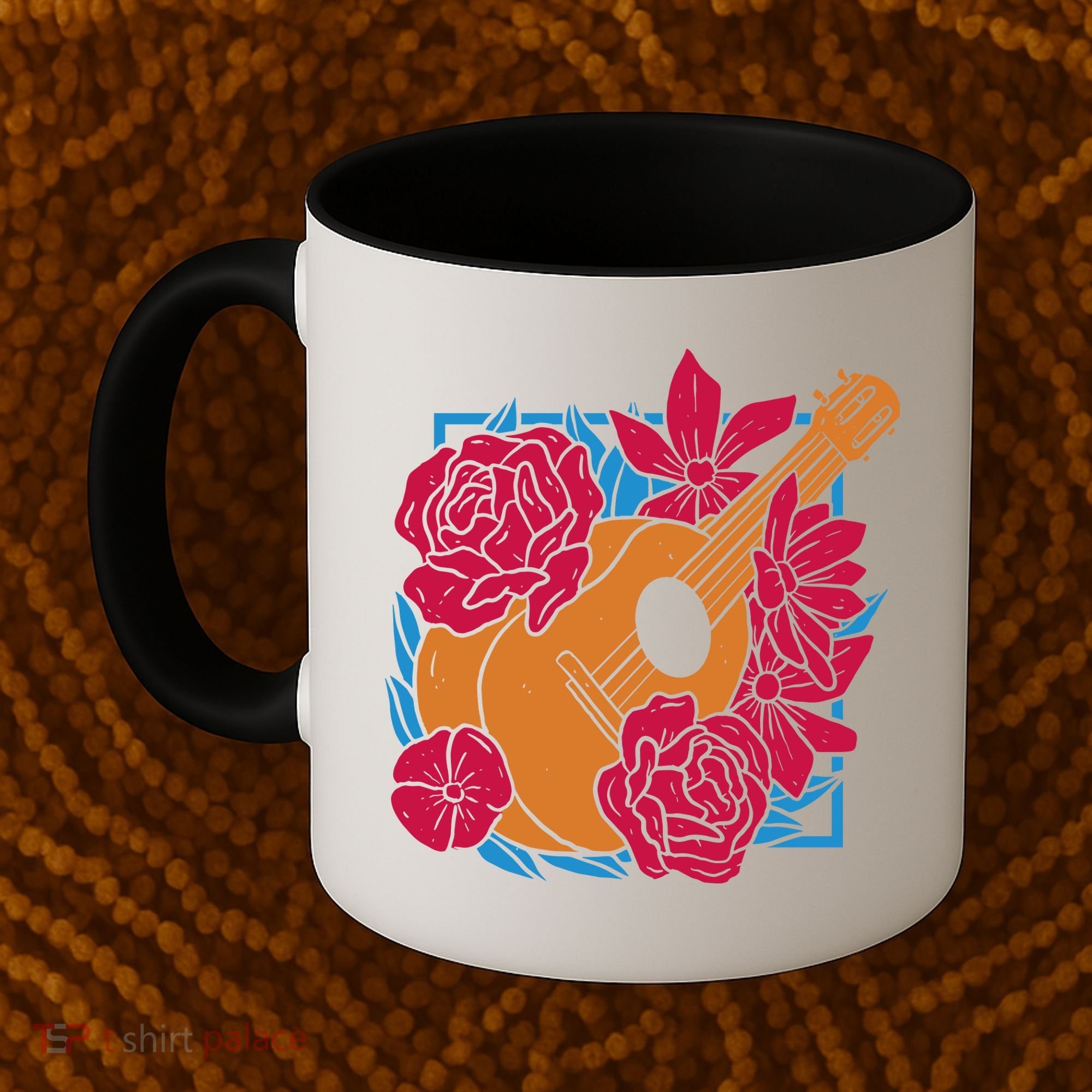 Floral Guitar Music Coffee Mug