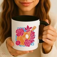 Floral Guitar Music Coffee Mug thumb 3