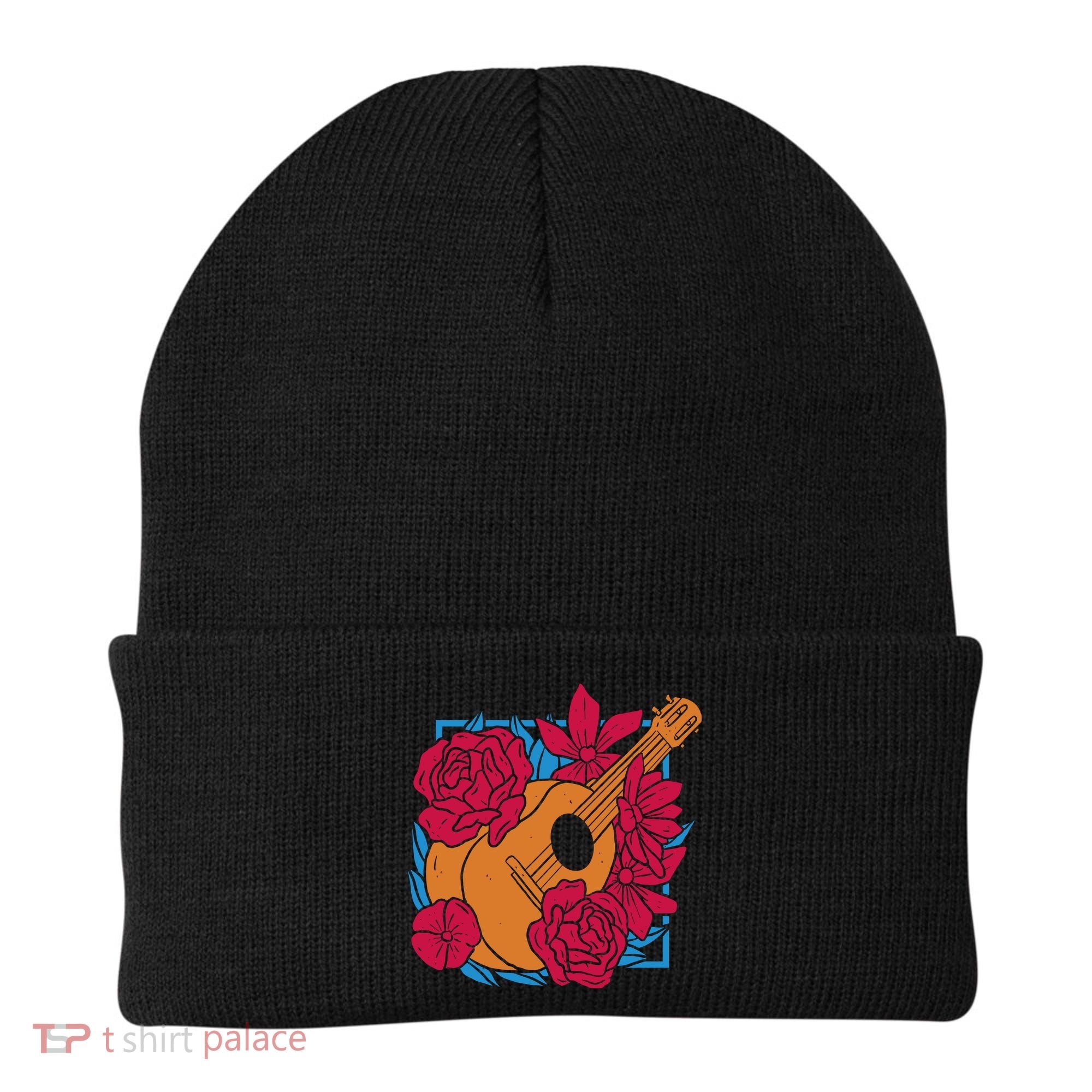 Floral Guitar Music Beanie