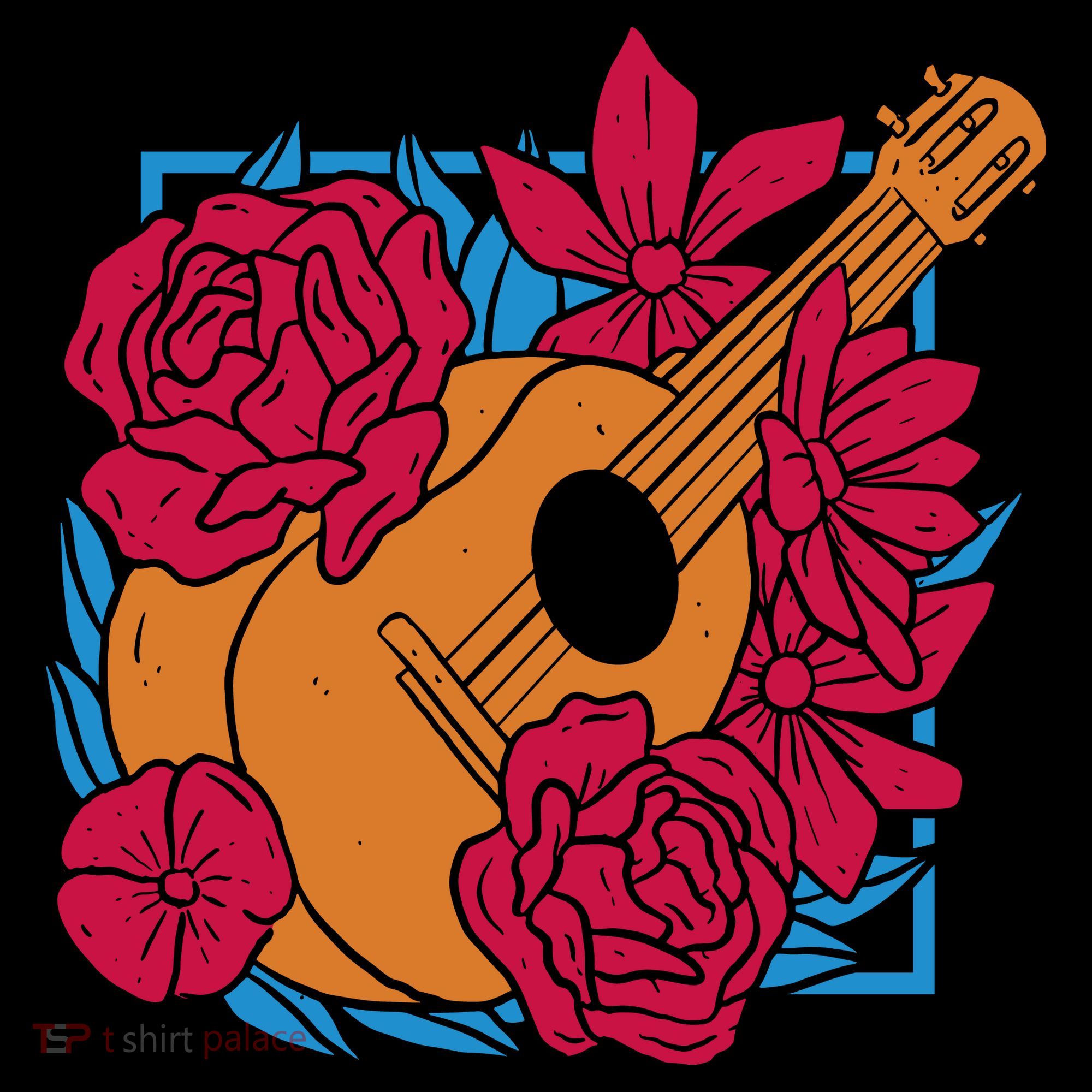 Floral Guitar Music Women's Hoodie