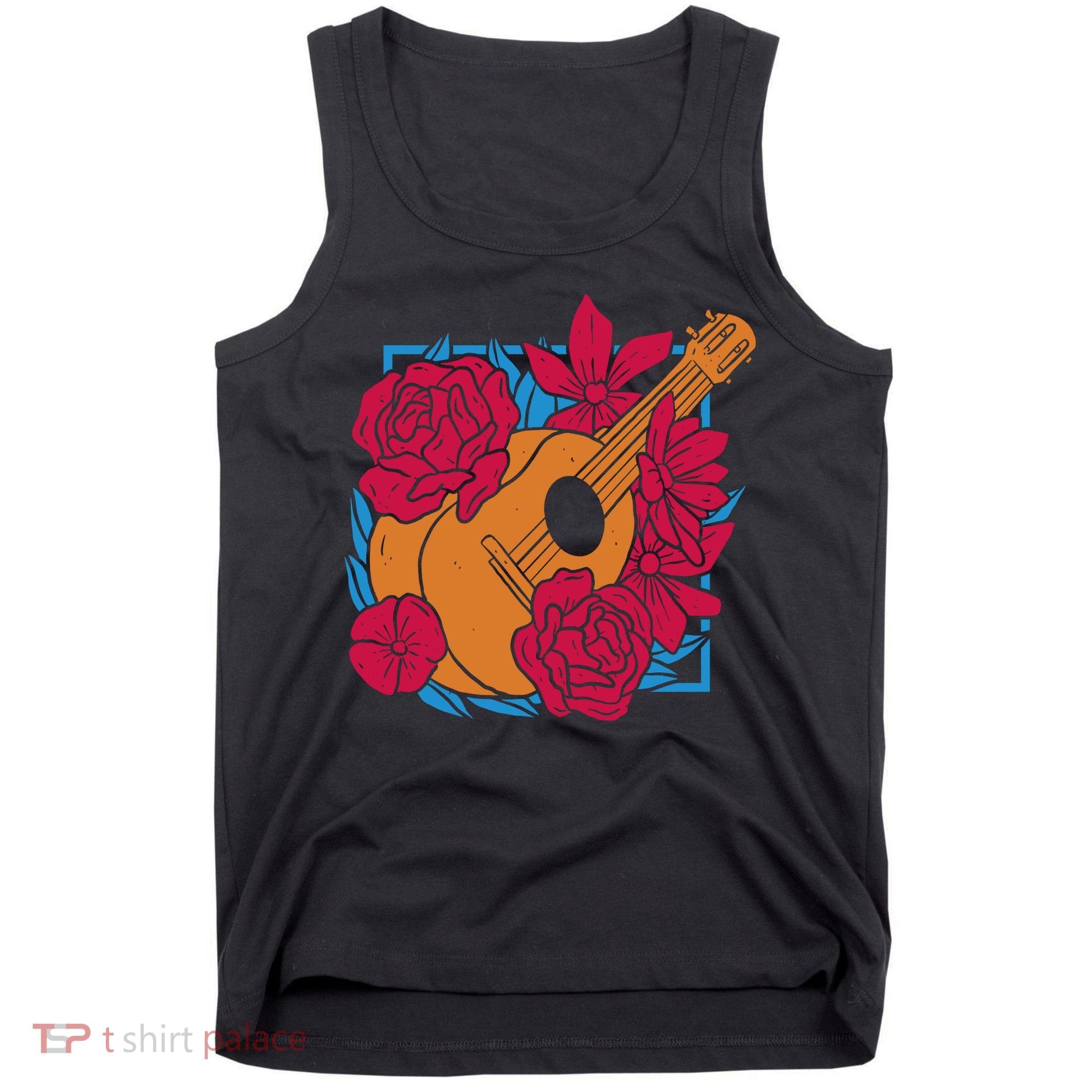 Floral Guitar Music Tank Top