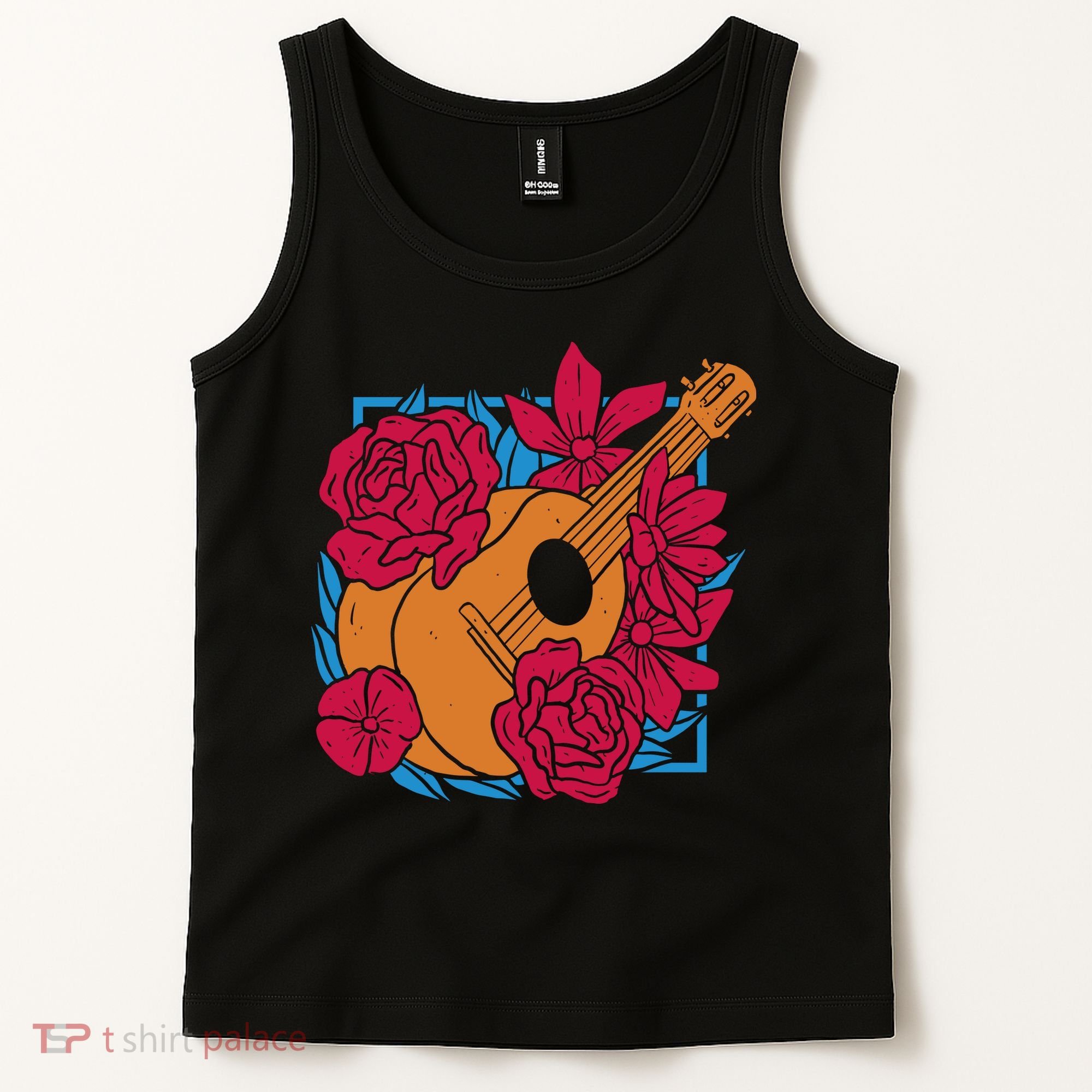 Floral Guitar Music Tank Top