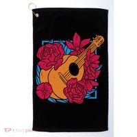 Floral Guitar Music Golf Towel thumb 0