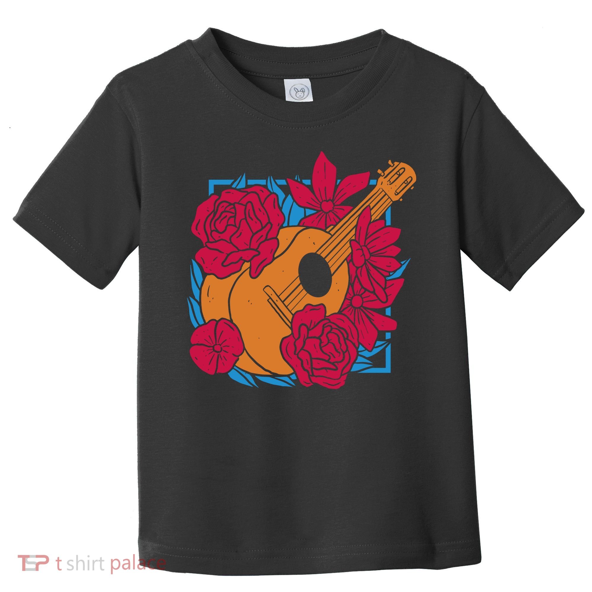 Floral Guitar Music Toddler T-Shirt