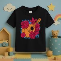 Floral Guitar Music Toddler T-Shirt thumb 3