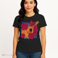 Floral Guitar Music Women's T-Shirt thumb 4