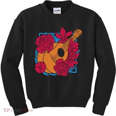 Floral Guitar Music Kids Sweatshirt