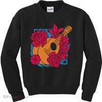Floral Guitar Music Kids Sweatshirt thumb 0