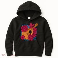 Floral Guitar Music Kids Hoodie thumb 0