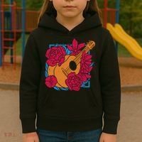 Floral Guitar Music Kids Hoodie thumb 3
