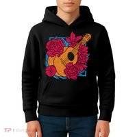 Floral Guitar Music Kids Hoodie thumb 4