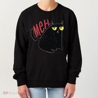 Funny Grumpy Meh Cat Women's Sweatshirt thumb 0
