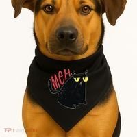 Funny Grumpy Meh Cat USA-Made Doggie Bandana thumb 1