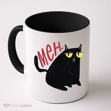 Funny Grumpy Meh Cat Coffee Mug