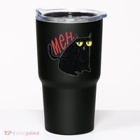 Funny Grumpy Meh Cat Tumbler thumb 0