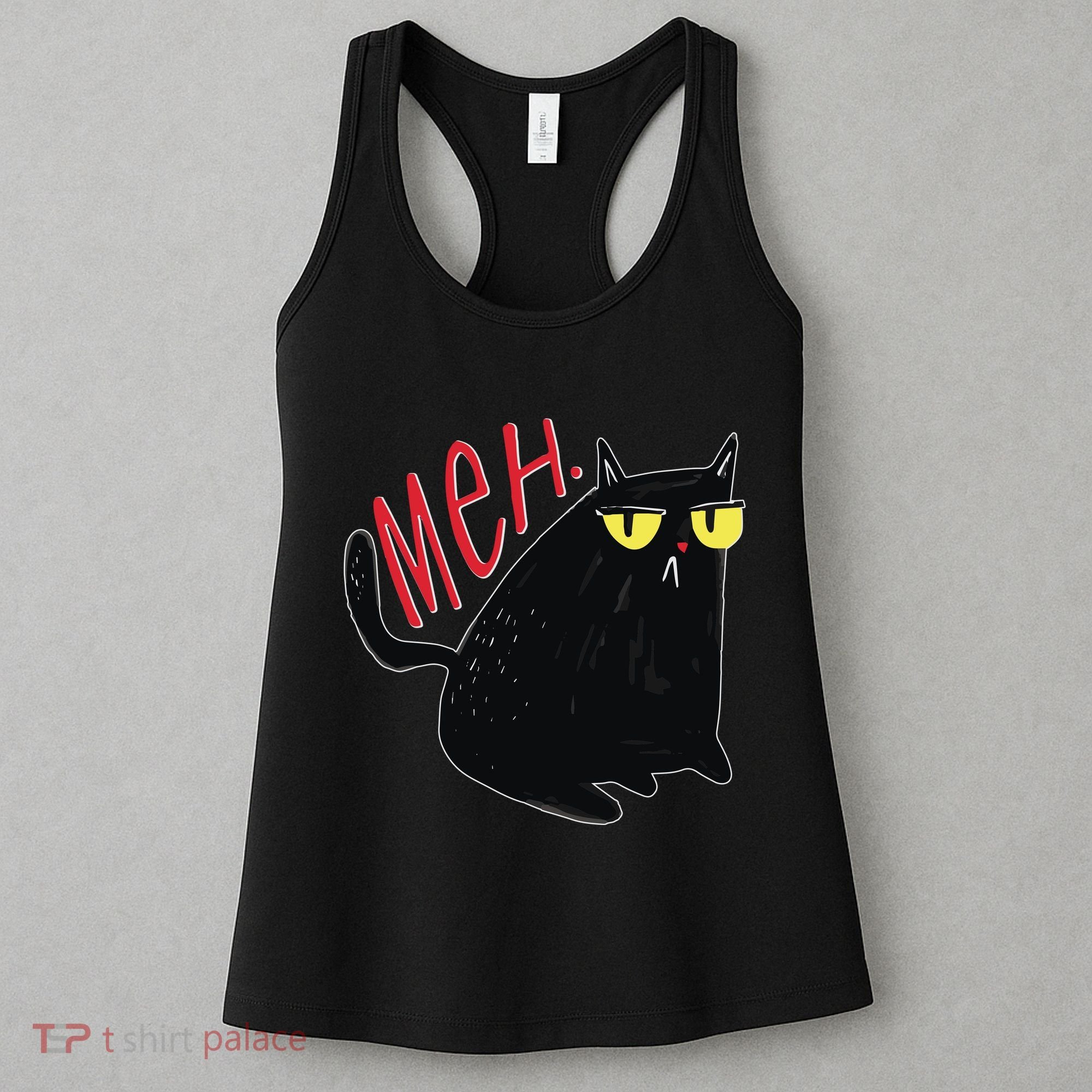 Funny Grumpy Meh Cat Women's Tank Top