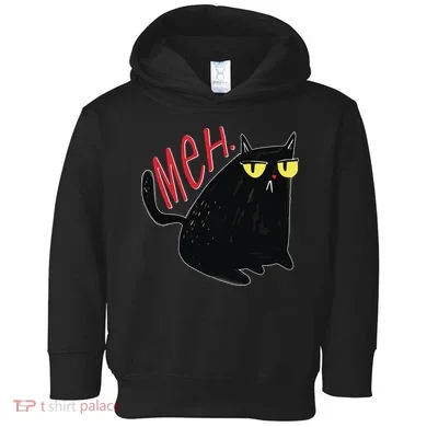 Funny Grumpy Meh Cat Toddler Hoodie