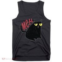 Funny Grumpy Meh Cat Tank Top thumb 0