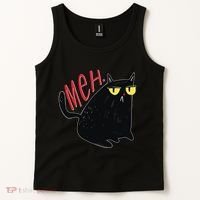 Funny Grumpy Meh Cat Tank Top thumb 2