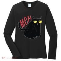 Funny Grumpy Meh Cat Women's Long Sleeve Shirt thumb 0