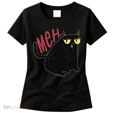 Funny Grumpy Meh Cat Women's T-Shirt