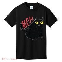Funny Grumpy Meh Cat Kids T-Shirt thumb 0