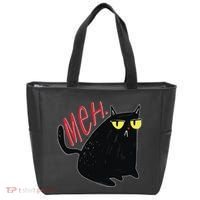 Funny Grumpy Meh Cat Tote Bag thumb 0