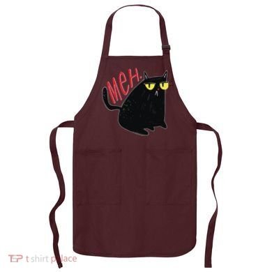 Funny Grumpy Meh Cat Apron