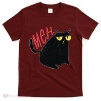 Funny Grumpy Meh Cat T-Shirt thumb 0