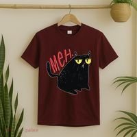Funny Grumpy Meh Cat T-Shirt thumb 2