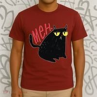 Funny Grumpy Meh Cat T-Shirt thumb 3