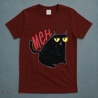 Funny Grumpy Meh Cat T-Shirt thumb 5