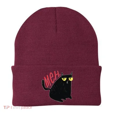 Funny Grumpy Meh Cat Beanie