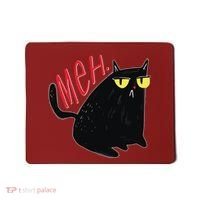 Funny Grumpy Meh Cat Mousepad thumb 0