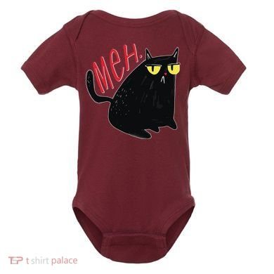 Funny Grumpy Meh Cat Baby Bodysuit