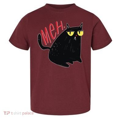 Funny Grumpy Meh Cat Toddler T-Shirt