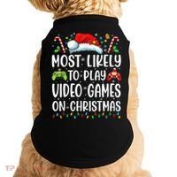 Funny Gamer Most Likely To Play Video Games On Christmas Doggie Tank thumb 0