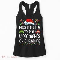 Funny Gamer Most Likely To Play Video Games On Christmas Women's Tank Top thumb 0