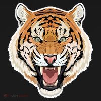 Funny Growling Mouth Open Bengal Tiger Backpack thumb 2