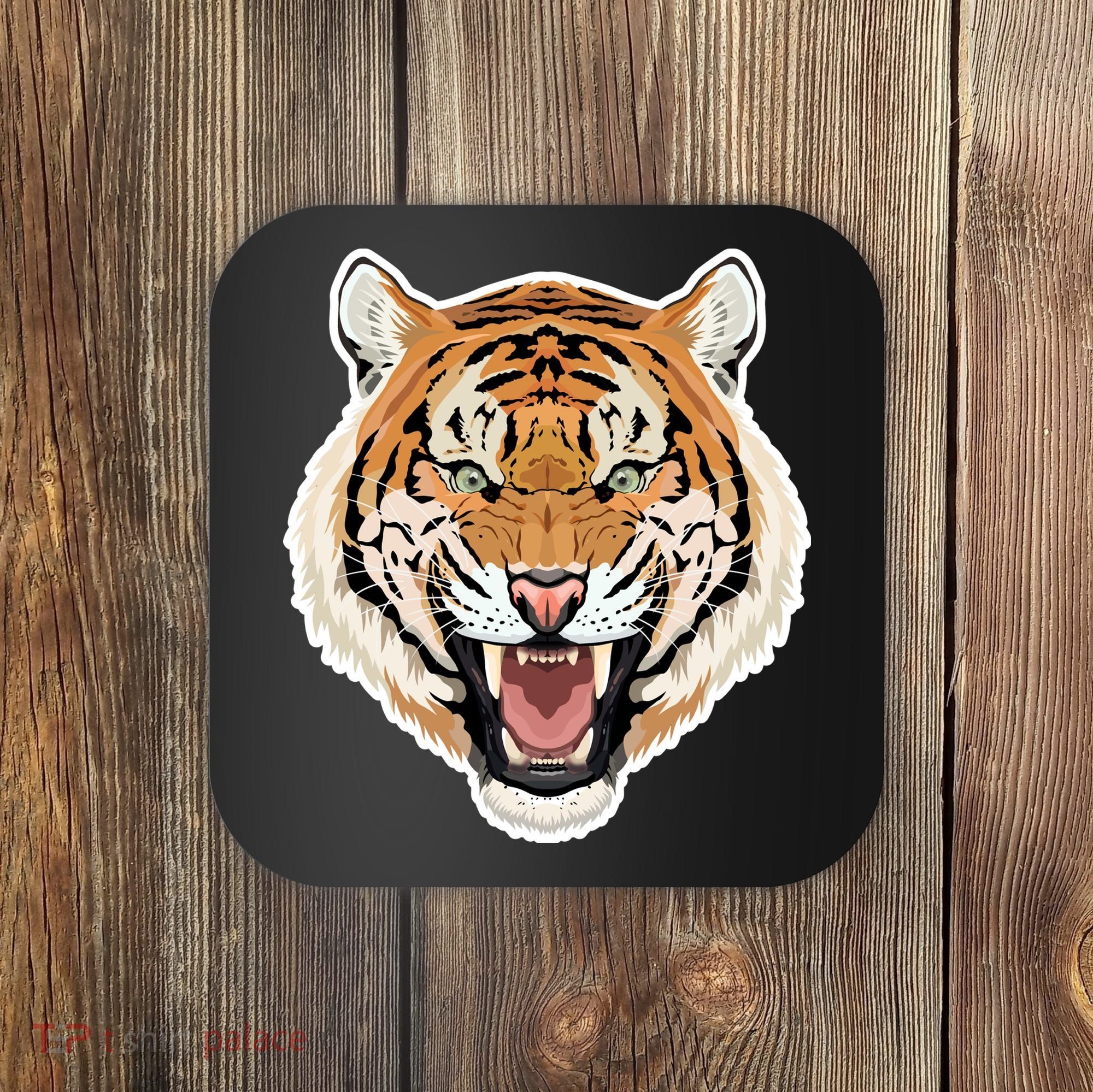 Funny Growling Mouth Open Bengal Tiger Coaster