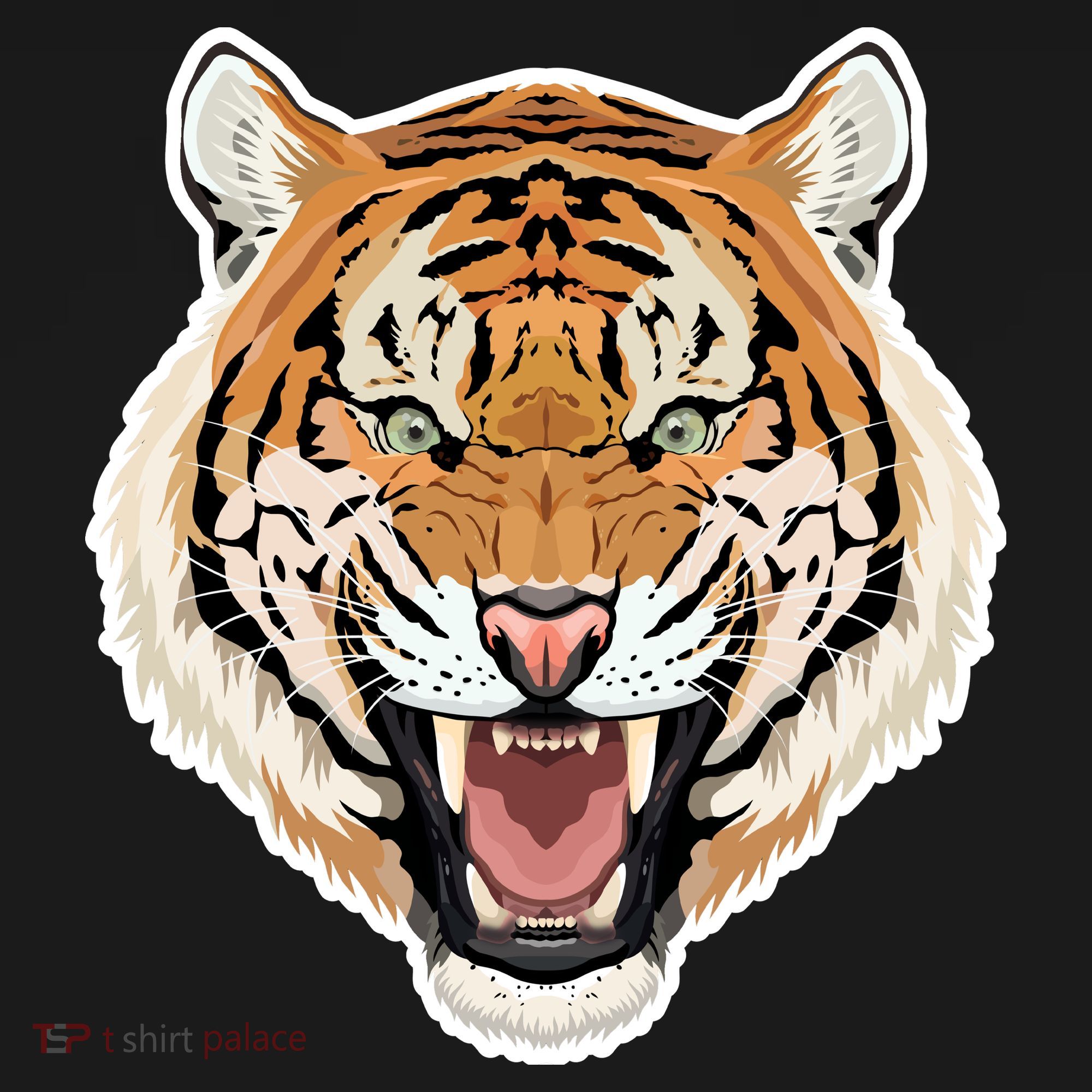 Funny Growling Mouth Open Bengal Tiger Coaster