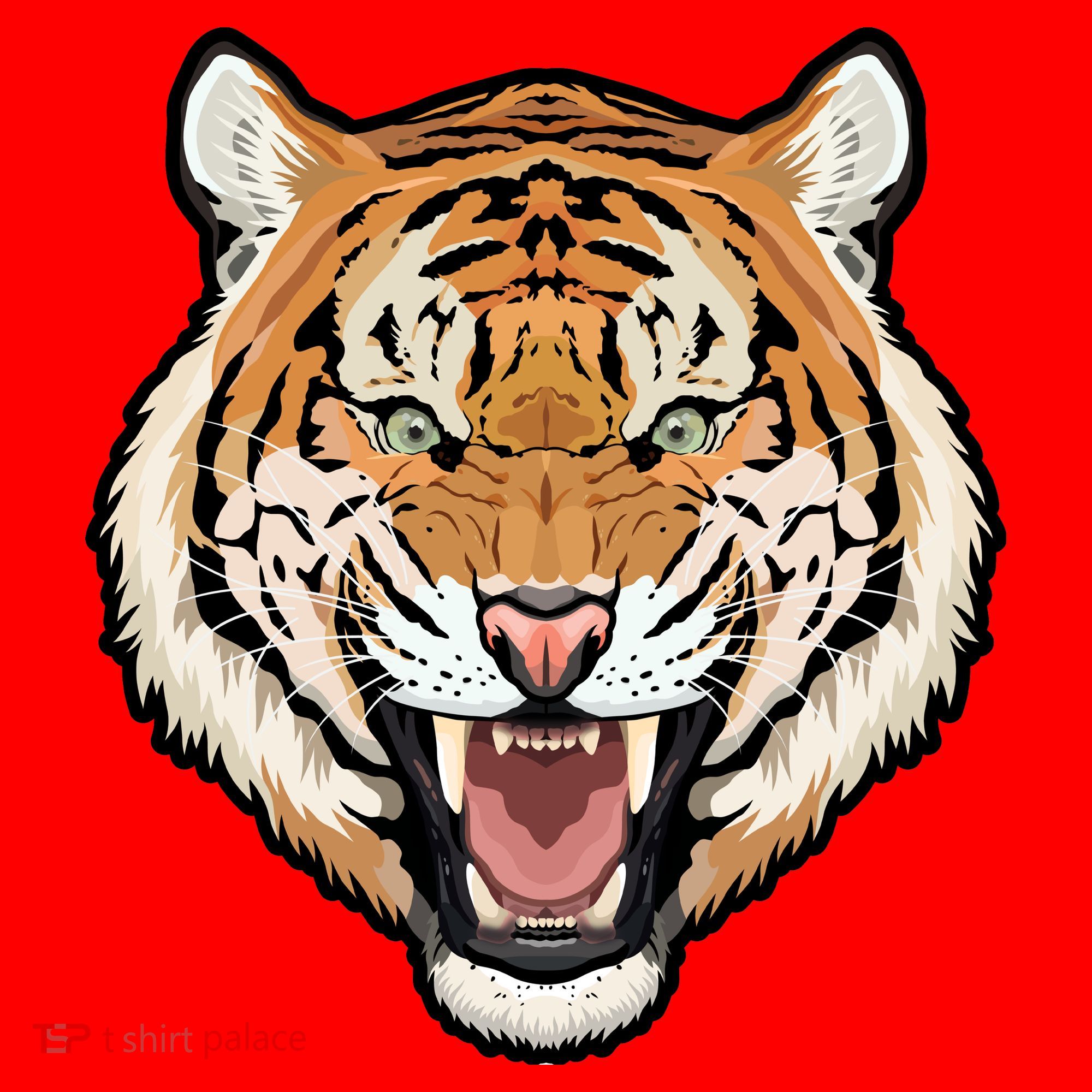Funny Growling Mouth Open Bengal Tiger Santa Hat