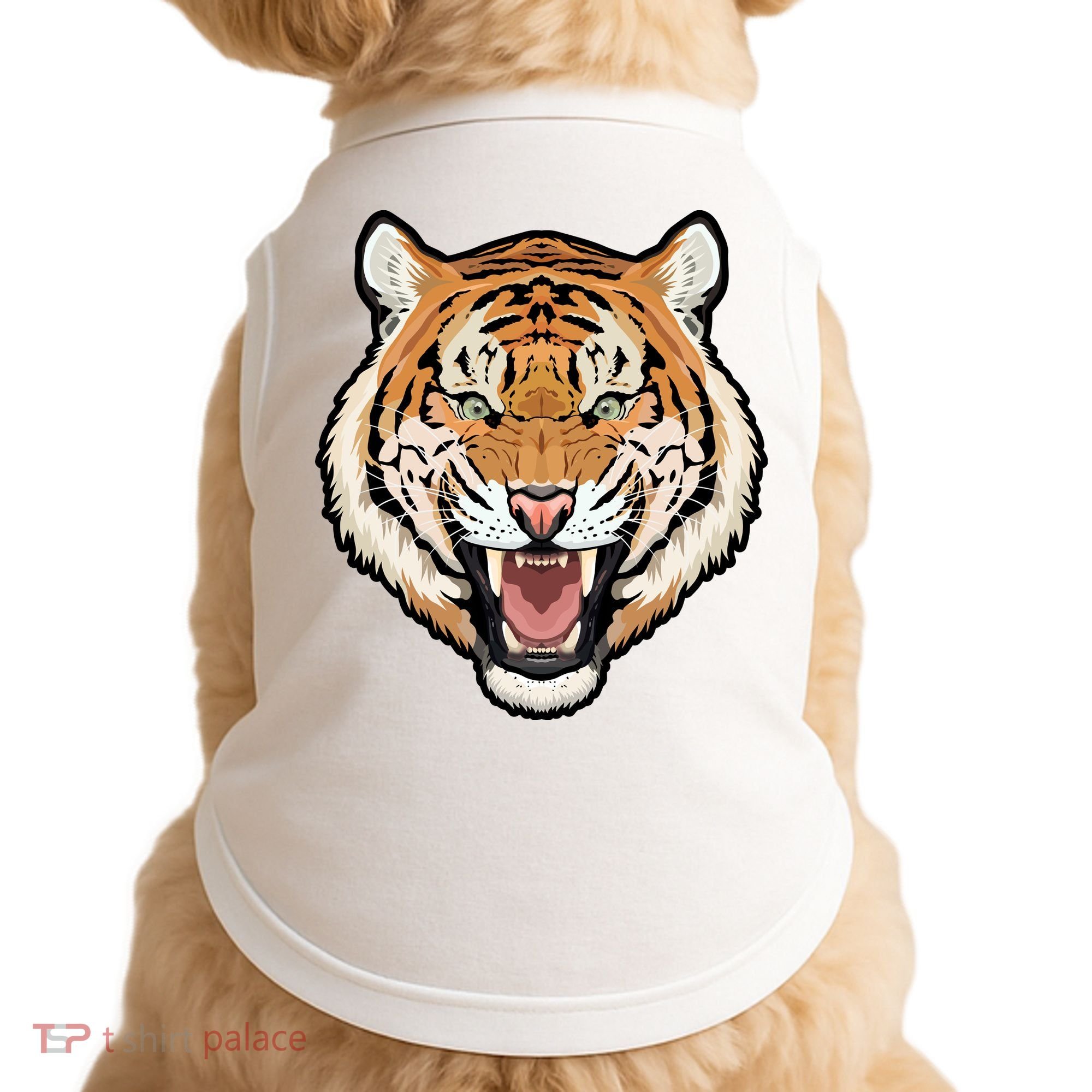 Funny Growling Mouth Open Bengal Tiger Doggie Tank