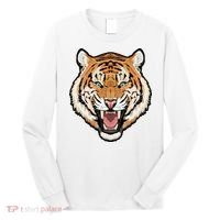 Funny Growling Mouth Open Bengal Tiger Long Sleeve Shirt thumb 0