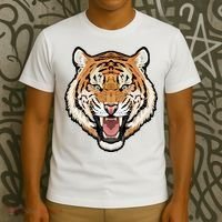 Funny Growling Mouth Open Bengal Tiger T-Shirt thumb 3