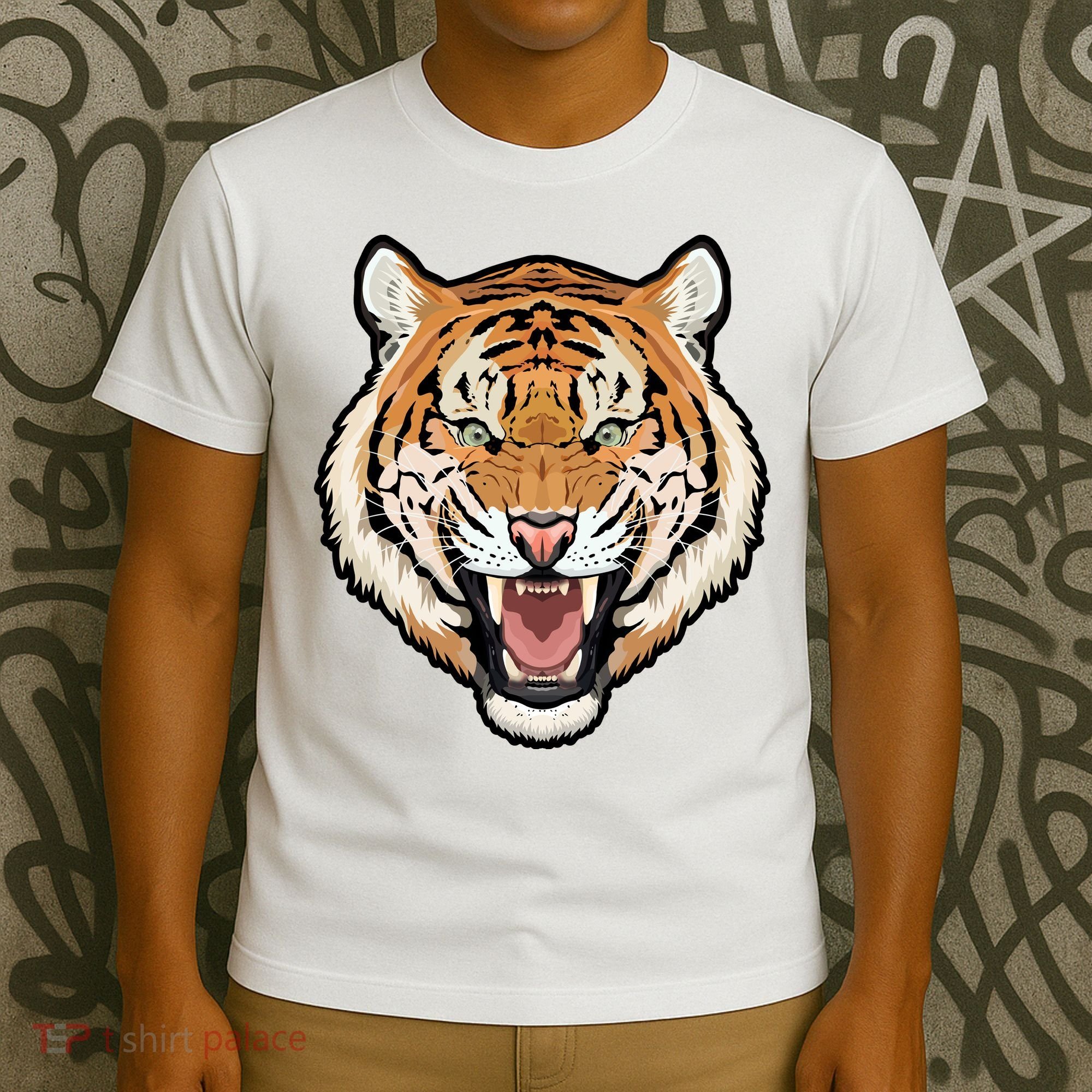 Funny Growling Mouth Open Bengal Tiger T-Shirt