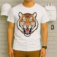 Funny Growling Mouth Open Bengal Tiger T-Shirt thumb 6