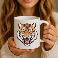 Funny Growling Mouth Open Bengal Tiger Coffee Mug thumb 3
