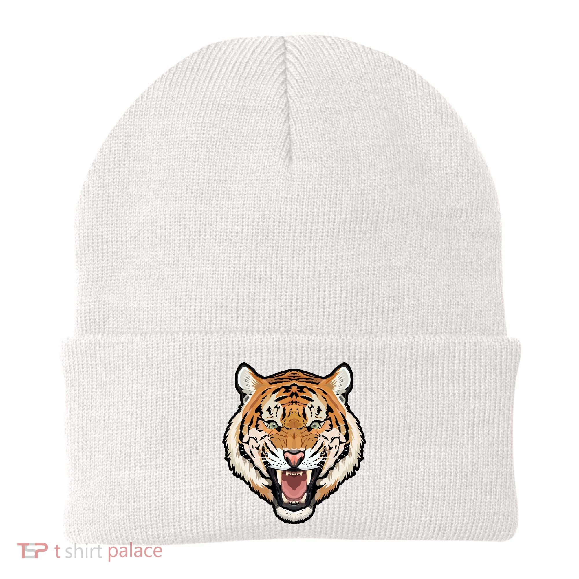 Funny Growling Mouth Open Bengal Tiger Beanie